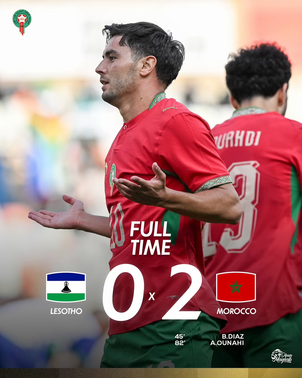 المغرب يحسم مواجهة ليسوتو بثنائية ويعزز صدارته في تصفيات كأس إفريقيا