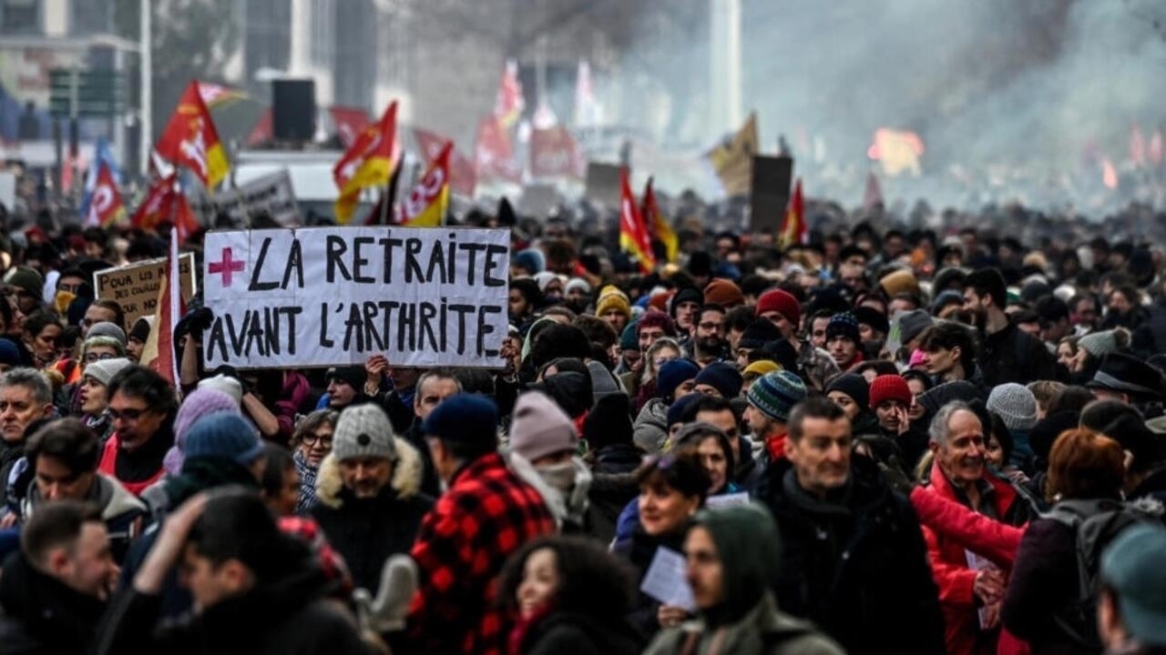 600 000 manifestants contre la réforme du système des retraites en France aujourd’hui, mardi